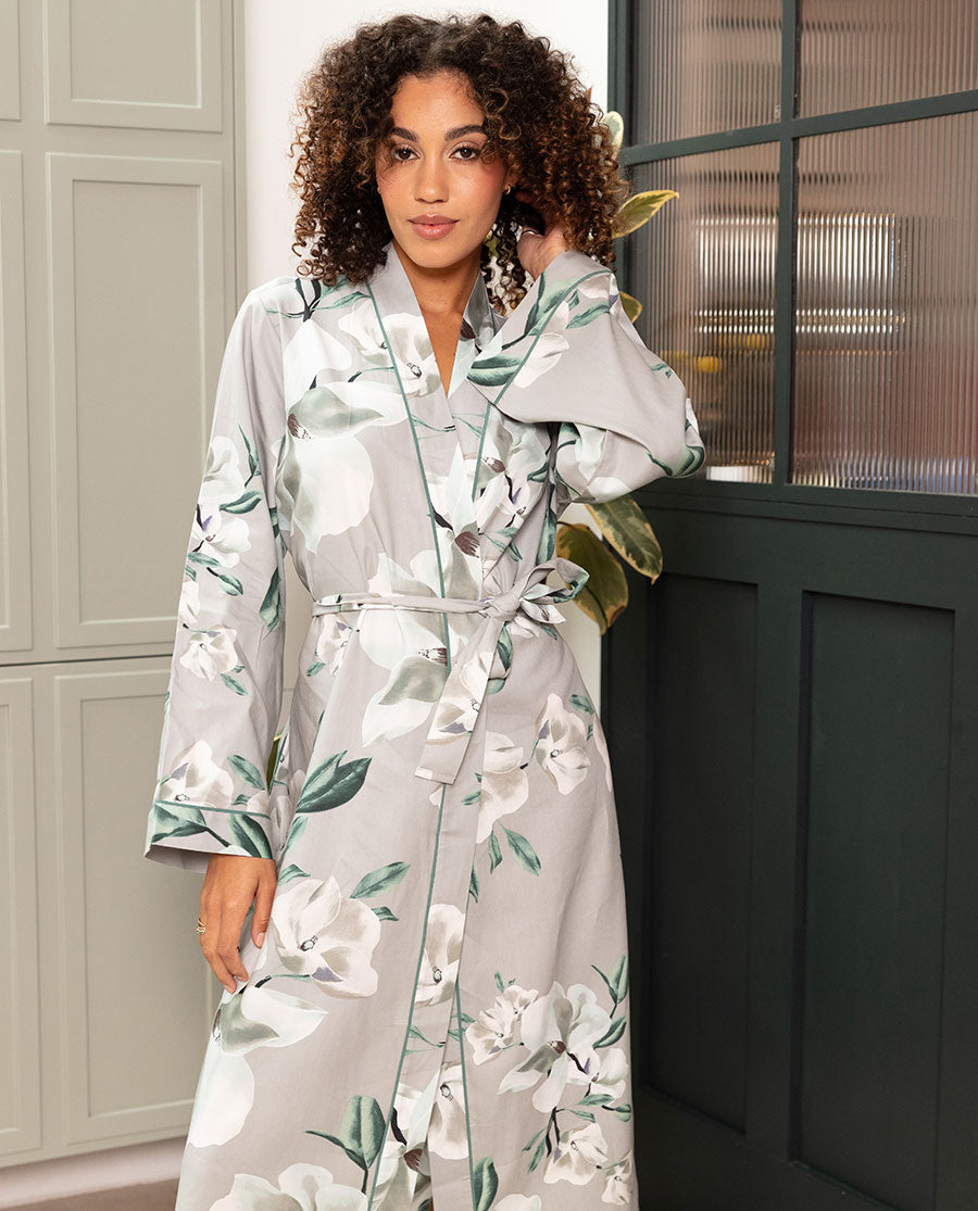 Kallie Womens Floral Print Long Dressing Gown