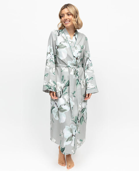 Kallie Womens Floral Print Long Dressing Gown