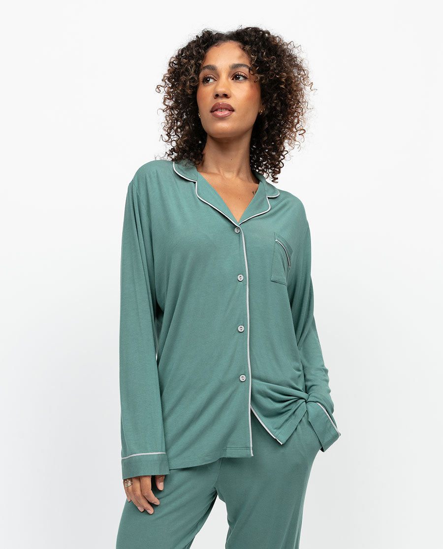 Kallie Womens Revere Jersey Pyjama Top