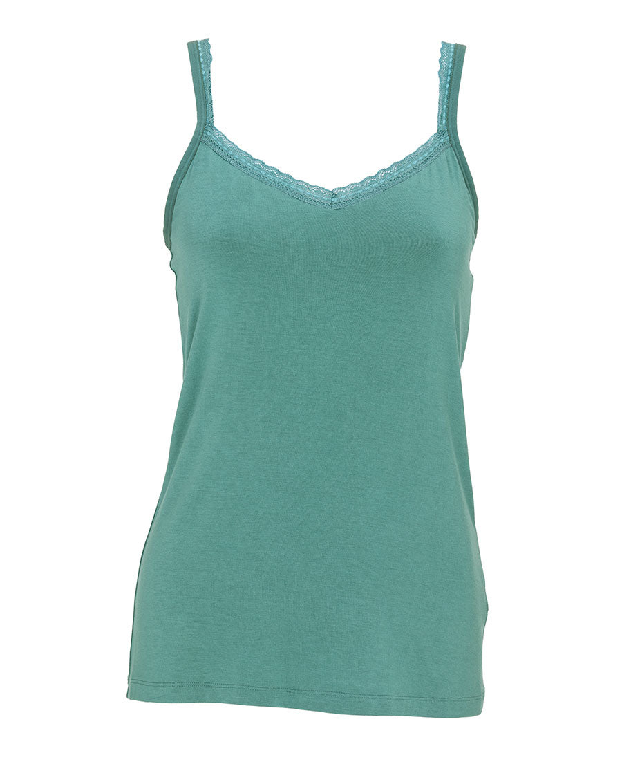 Kallie Womens Lace Trim Jersey Hidden Support Vest