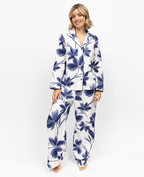 Indigo Womens Floral Print Wide Leg Pyjama Set