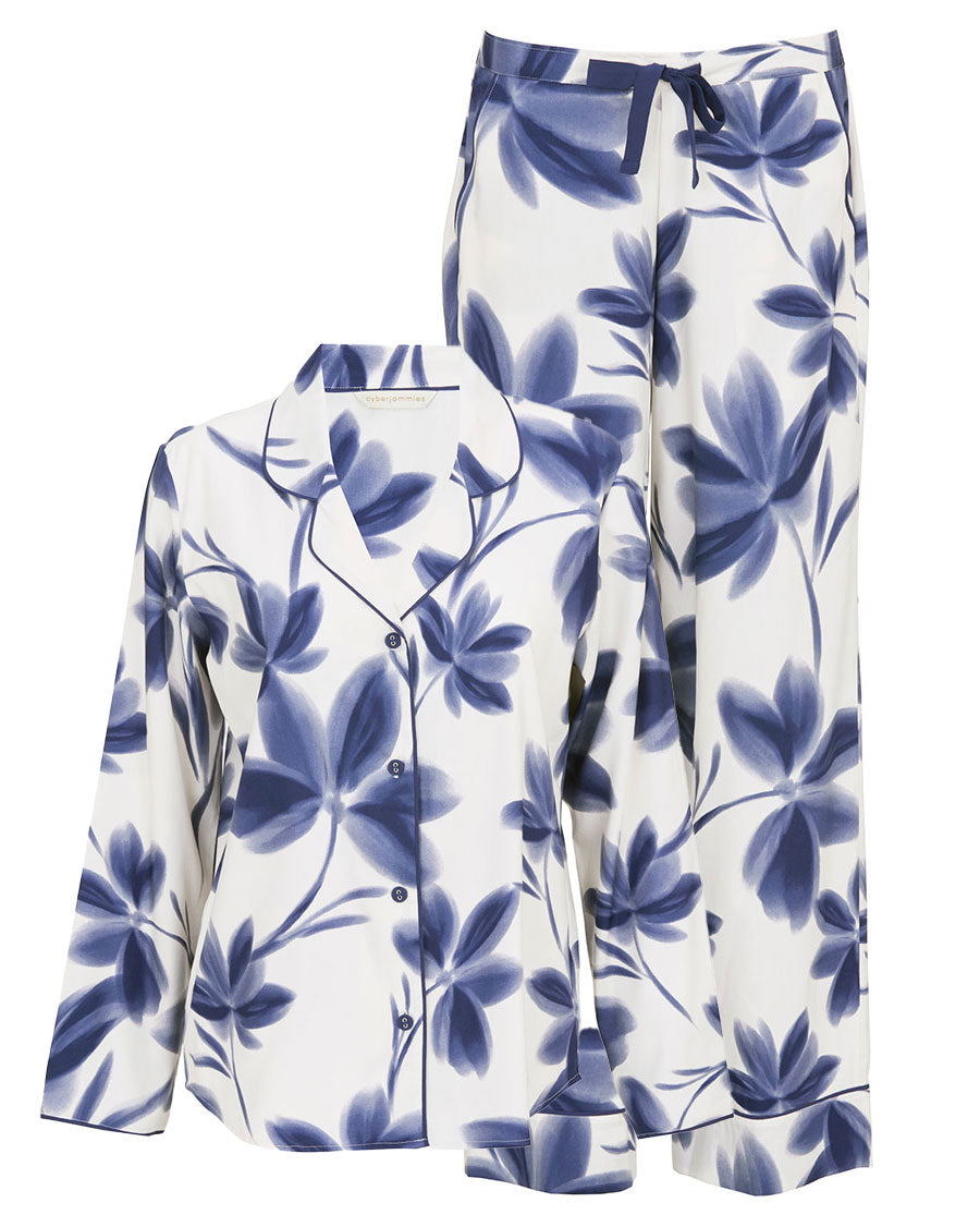Indigo Womens Floral Print Wide Leg Pyjama Set
