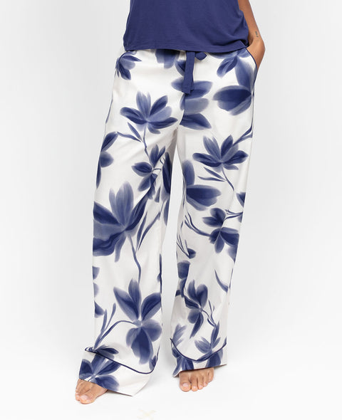 Indigo Womens Floral Print Wide Leg Pyjama Bottoms