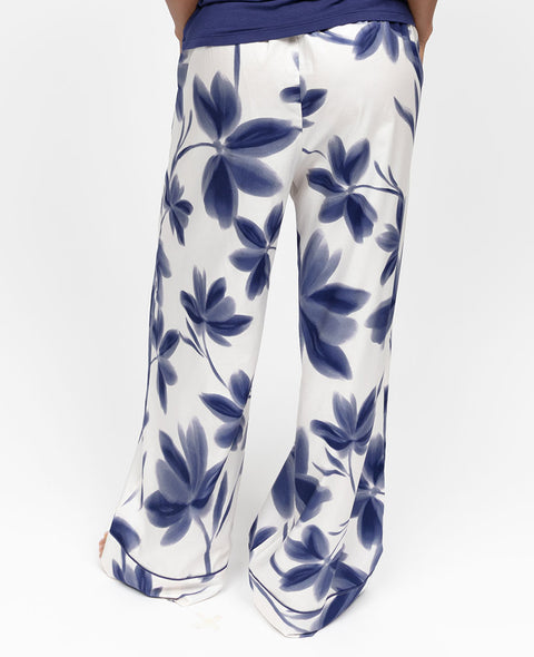 Indigo Womens Floral Print Wide Leg Pyjama Bottoms