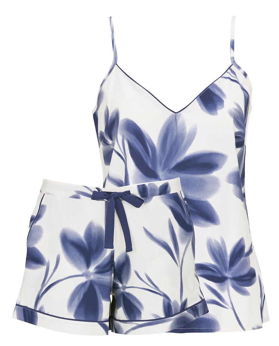 Indigo Womens Blue Floral Print Cami and Shorts Set