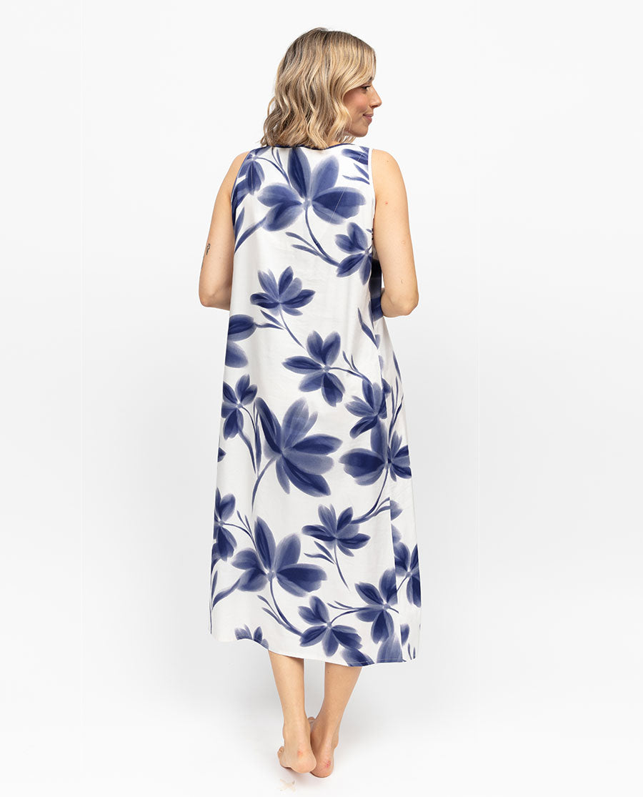 Indigo Womens Floral Print Long Nightdress