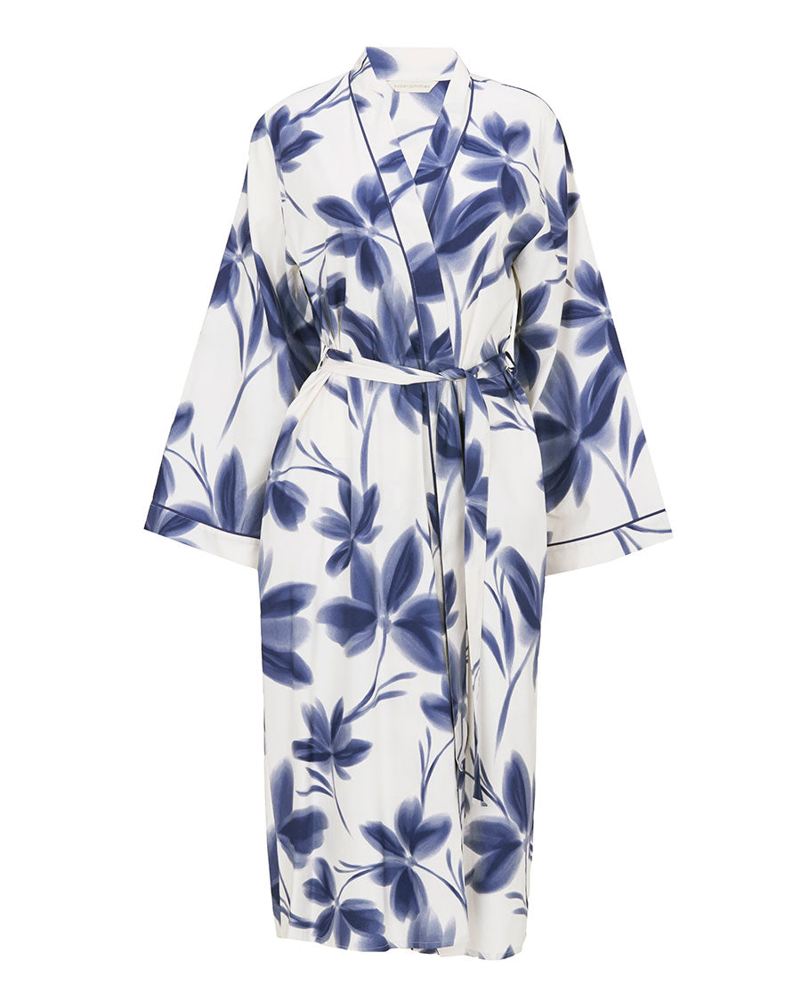 Indigo Womens Floral Print Long Dressing Gown