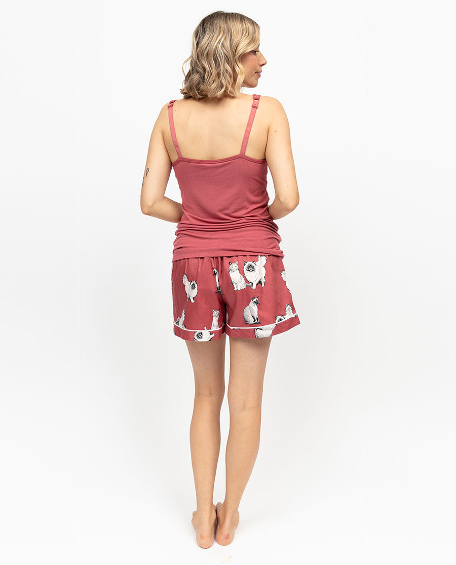 Josie Womens Cat Print Shorts