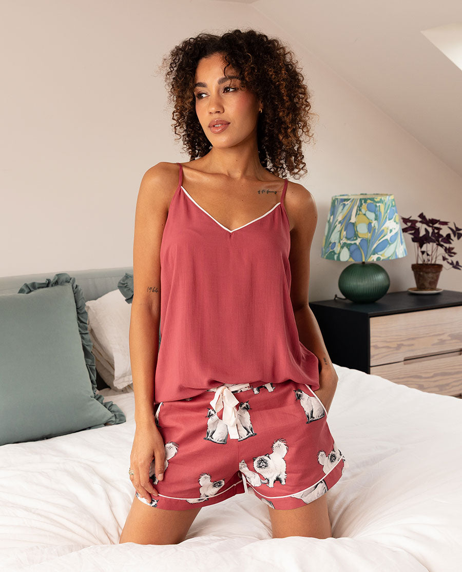 Josie Womens Cat Print Shorts
