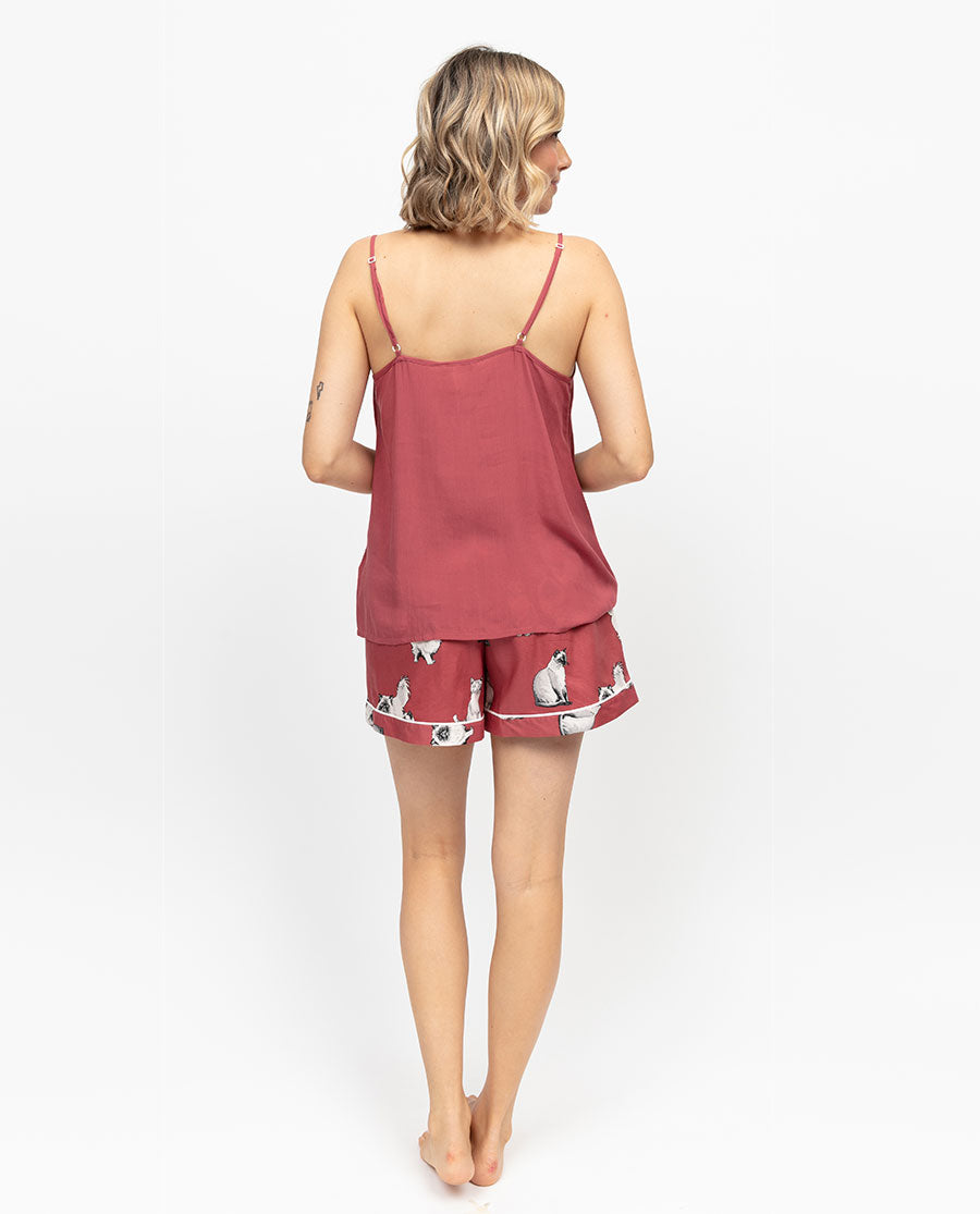 Josie Womens Cat Print Shorts