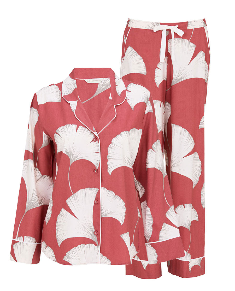 Josie Women Leaf Print Wide Leg Pyjama Set