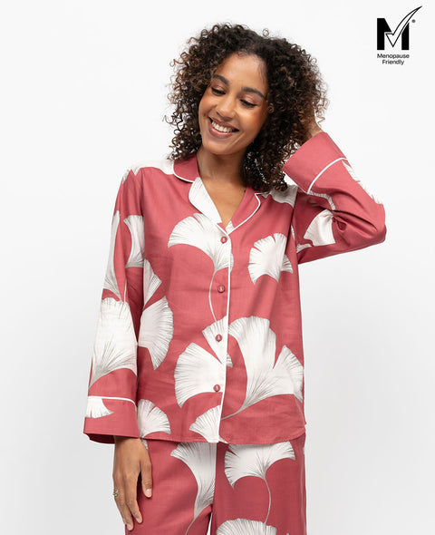 Josie Womens Leaf Print Pyjama Top