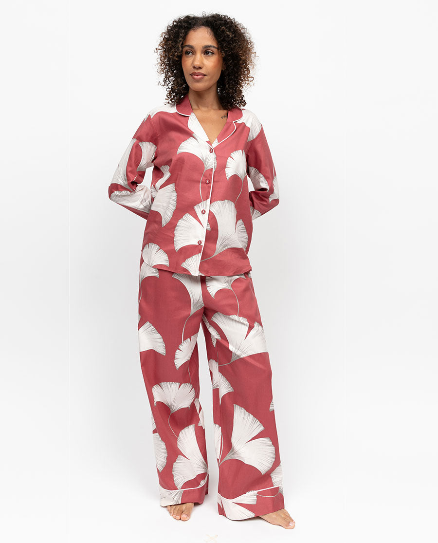 Josie Womens Leaf Print Pyjama Top
