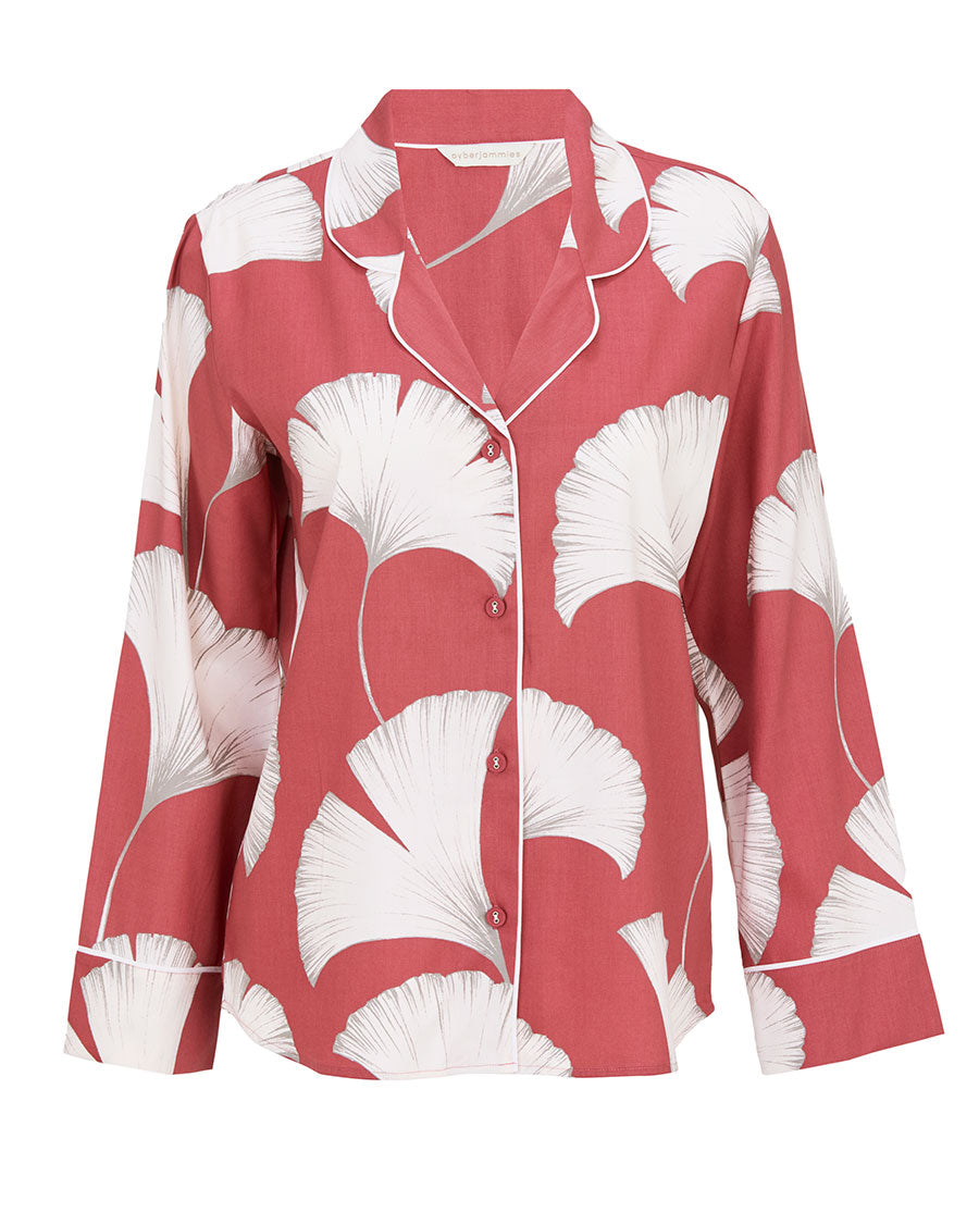 Josie Womens Leaf Print Pyjama Top