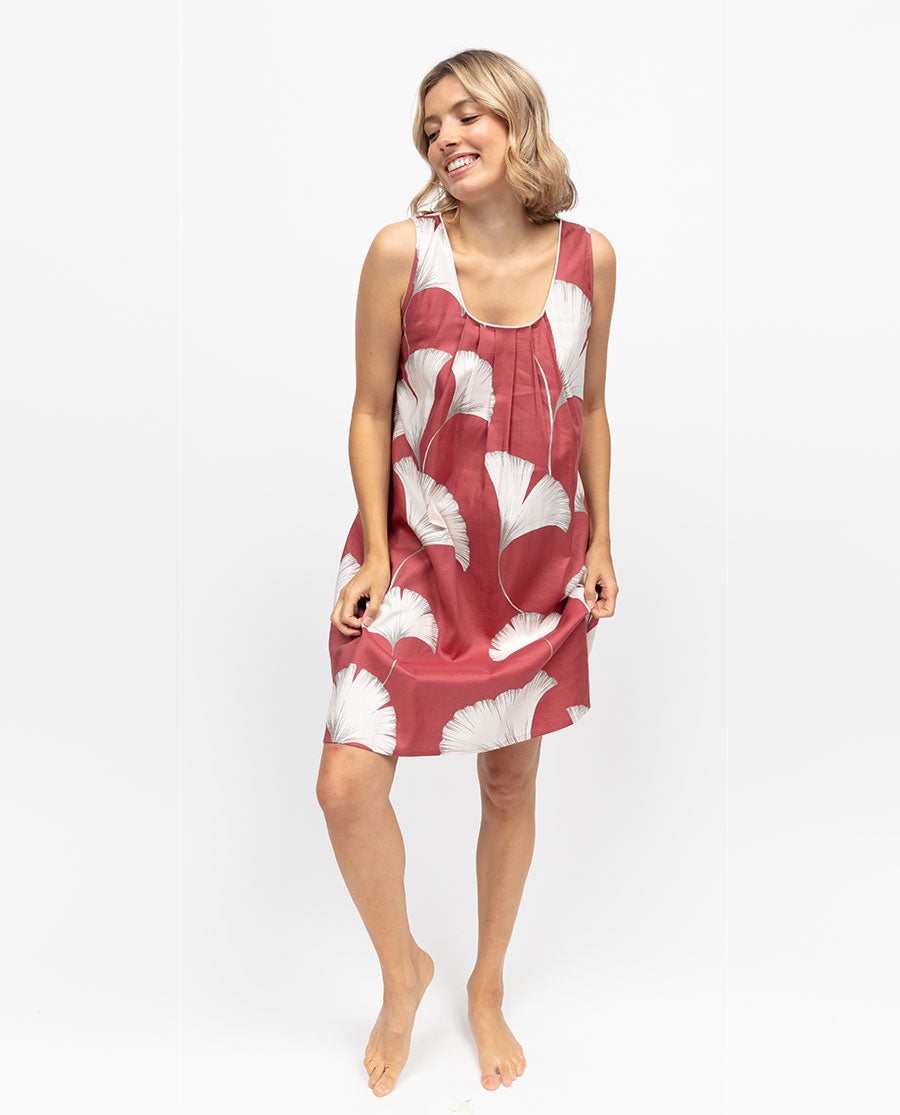 Josie Womens Leaf Print Short Nightdress