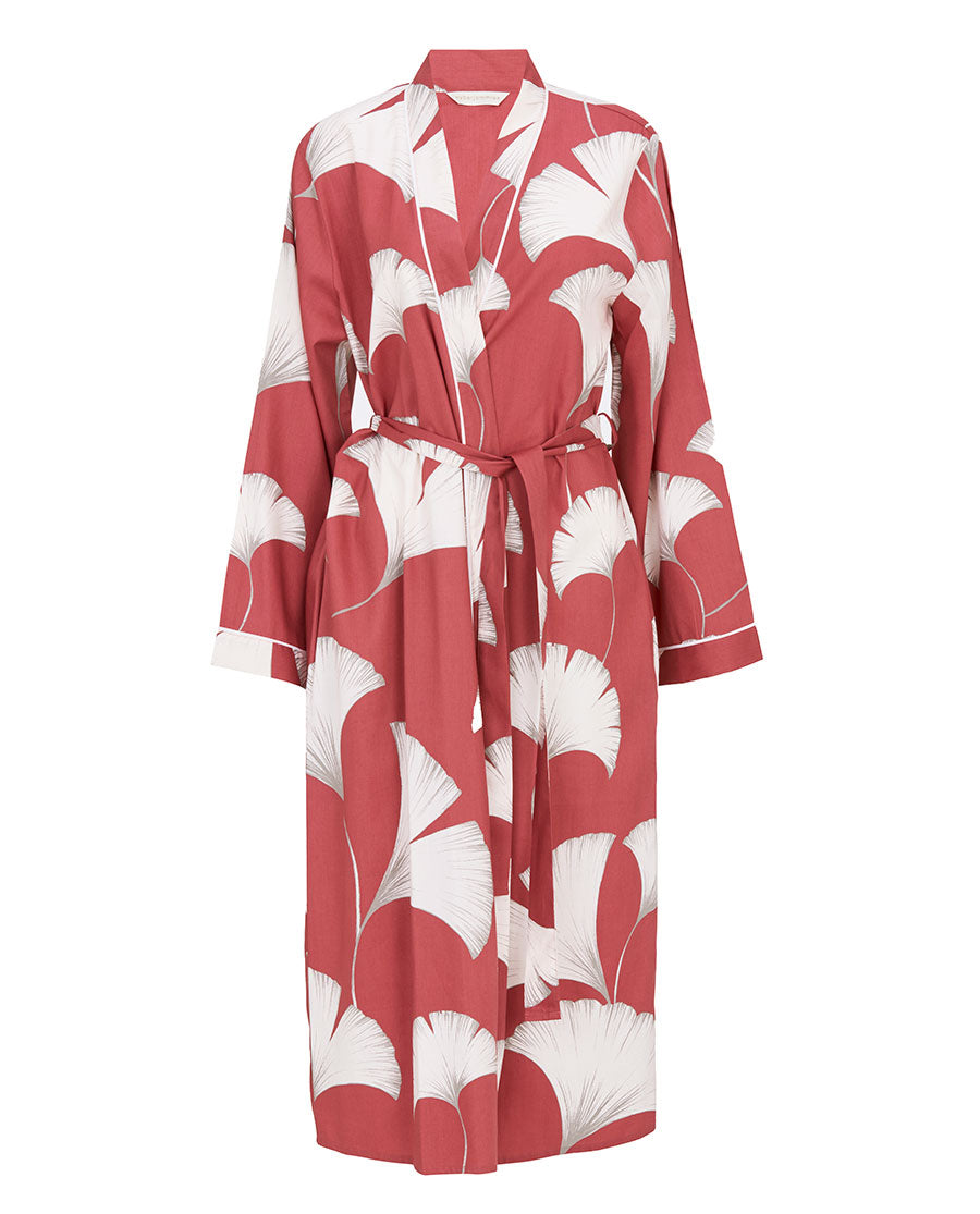 Josie Womens Leaf Print Long Dressing Gown