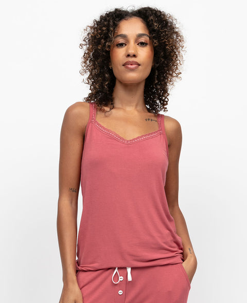 Josie Womens Lace Trim Jersey Hidden Support Vest