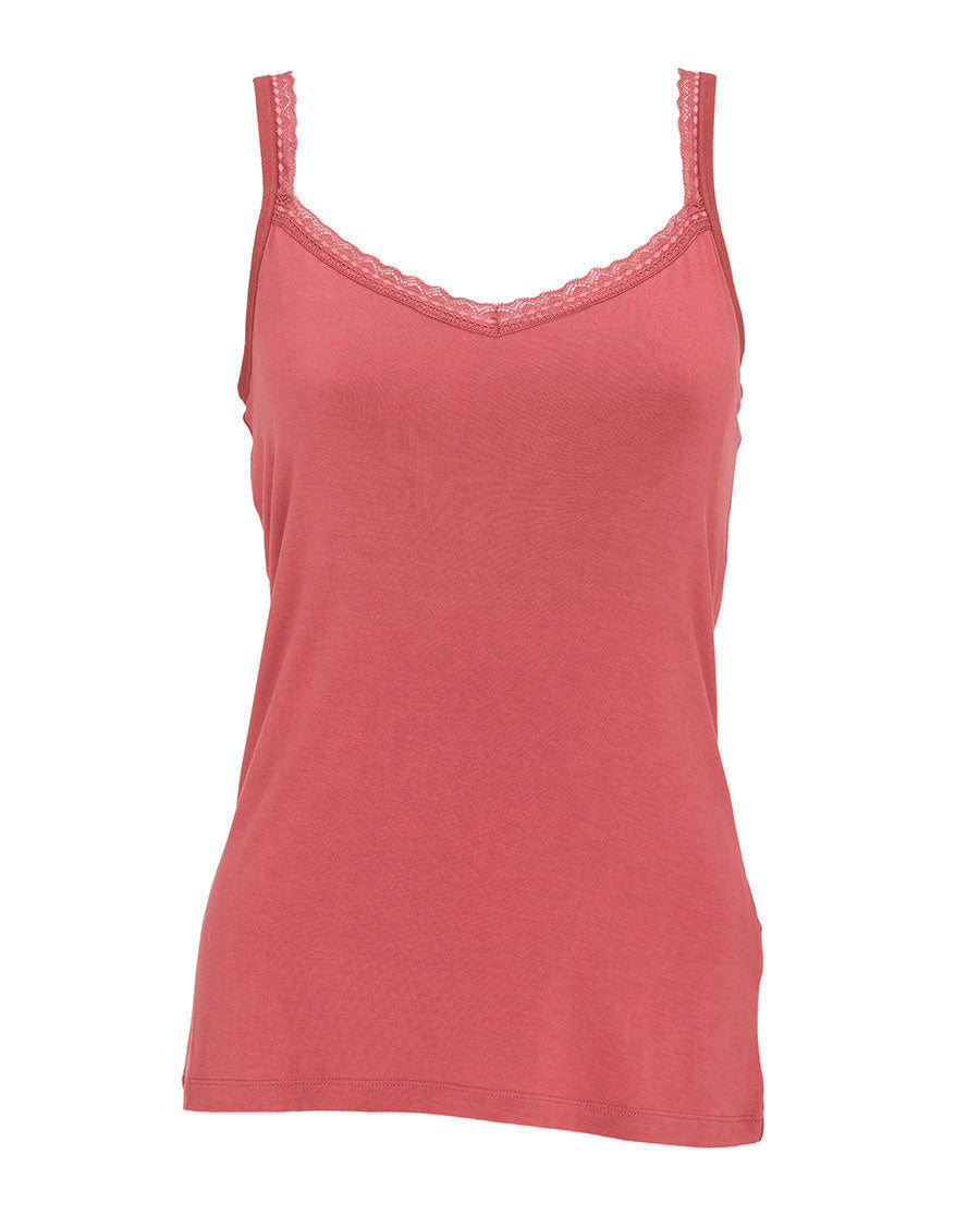 Josie Womens Lace Trim Jersey Hidden Support Vest