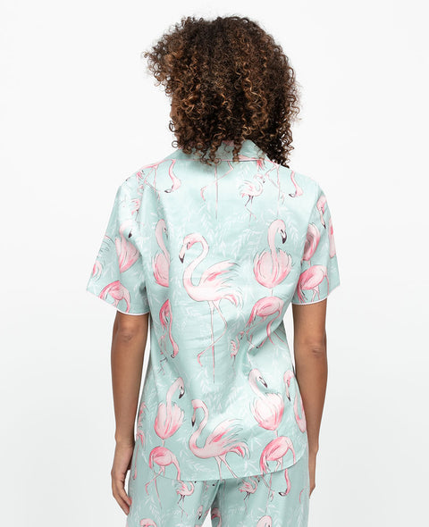 Francesca Womens Flamingo Print Pyjama Top