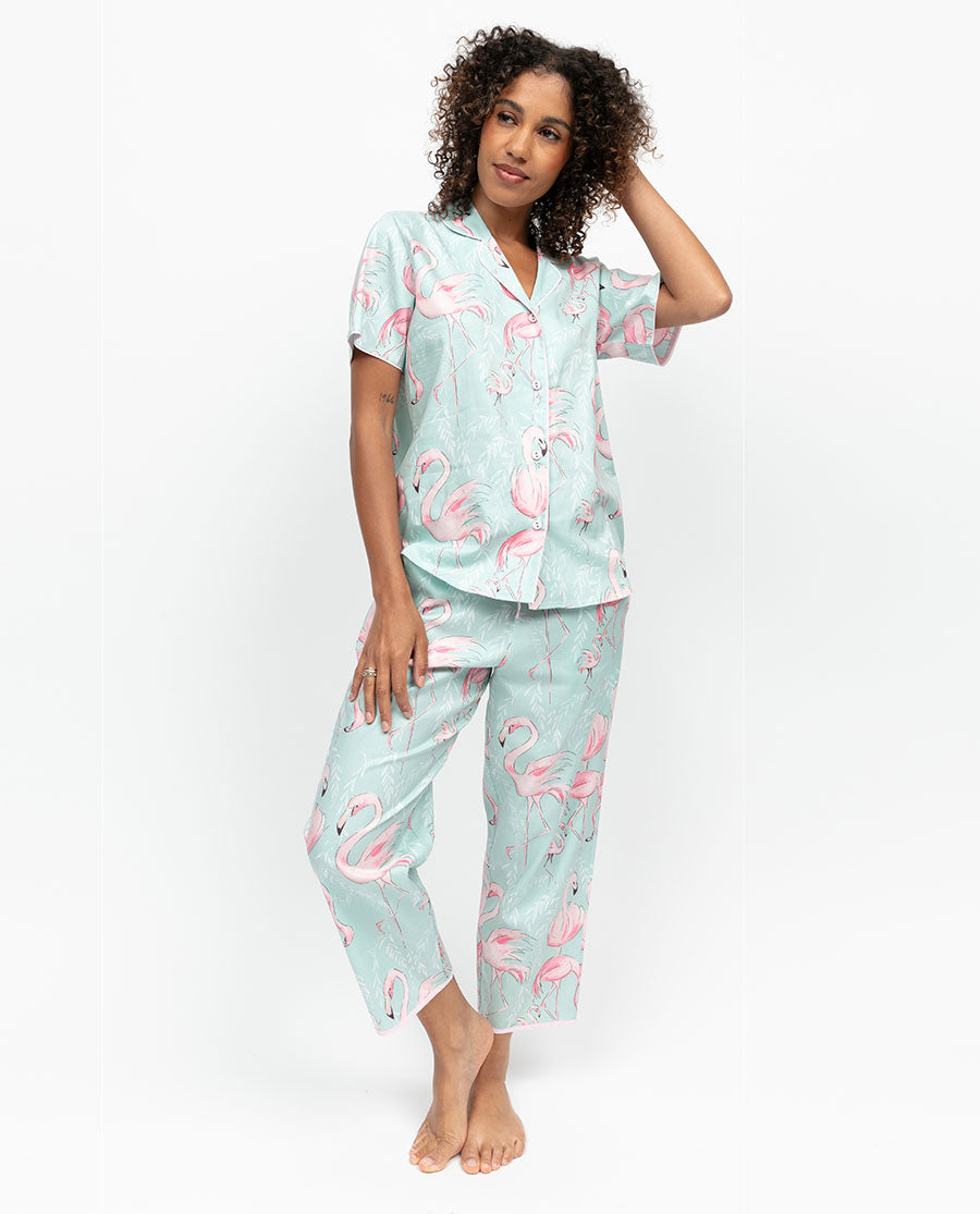 Francesca Womens Flamingo Print Pyjama Top