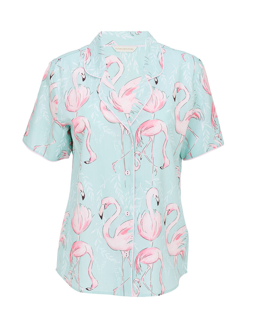 Francesca Womens Flamingo Print Pyjama Top