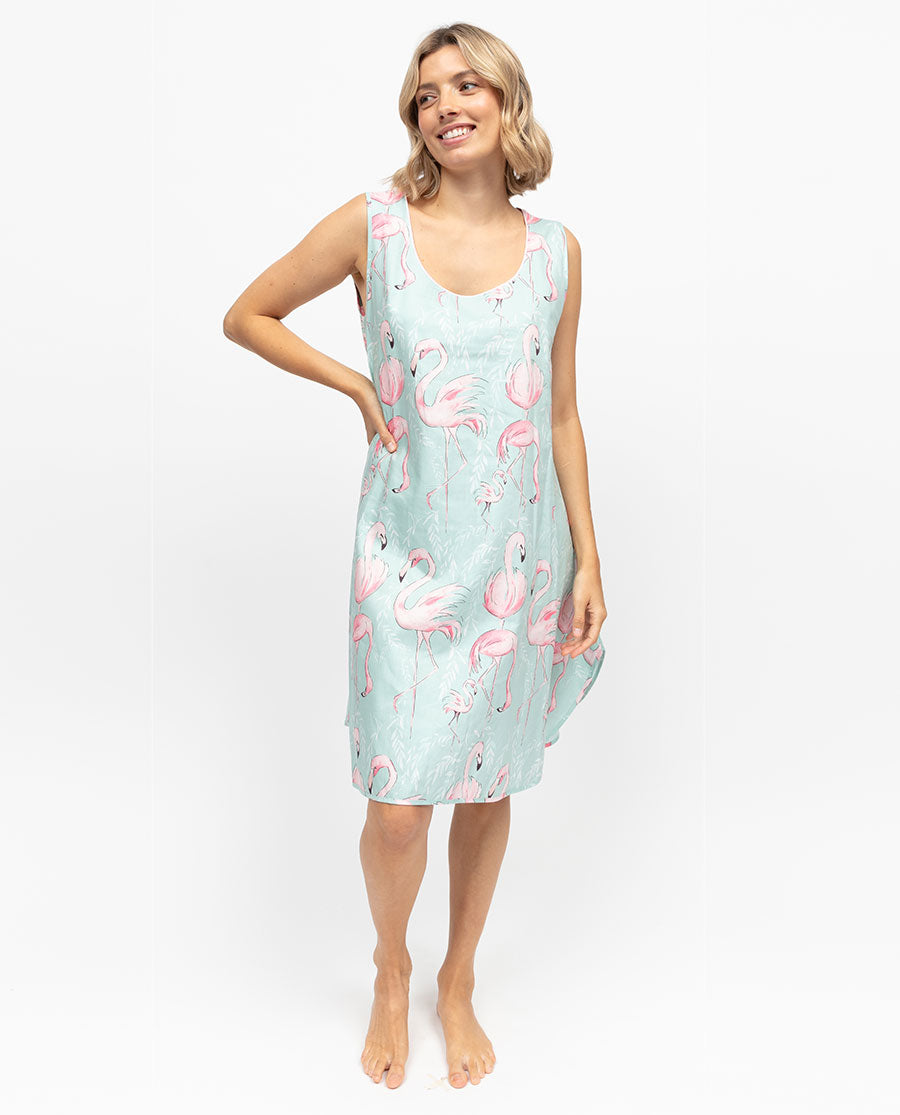 Francesca Womens Flamingo Print Short Nightdress