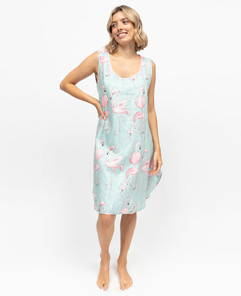 Francesca Womens Flamingo Print Short Nightdress