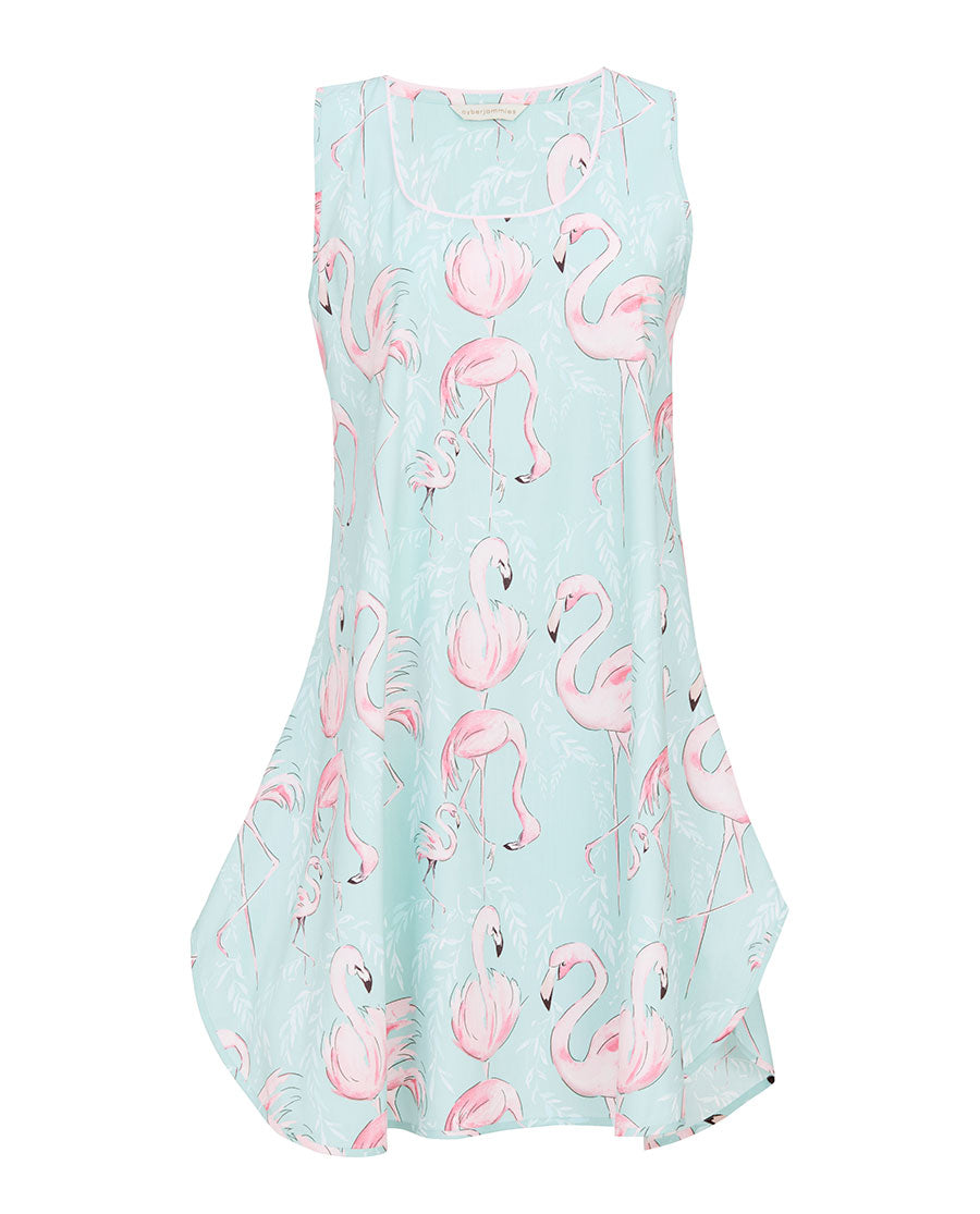 Francesca Womens Flamingo Print Short Nightdress