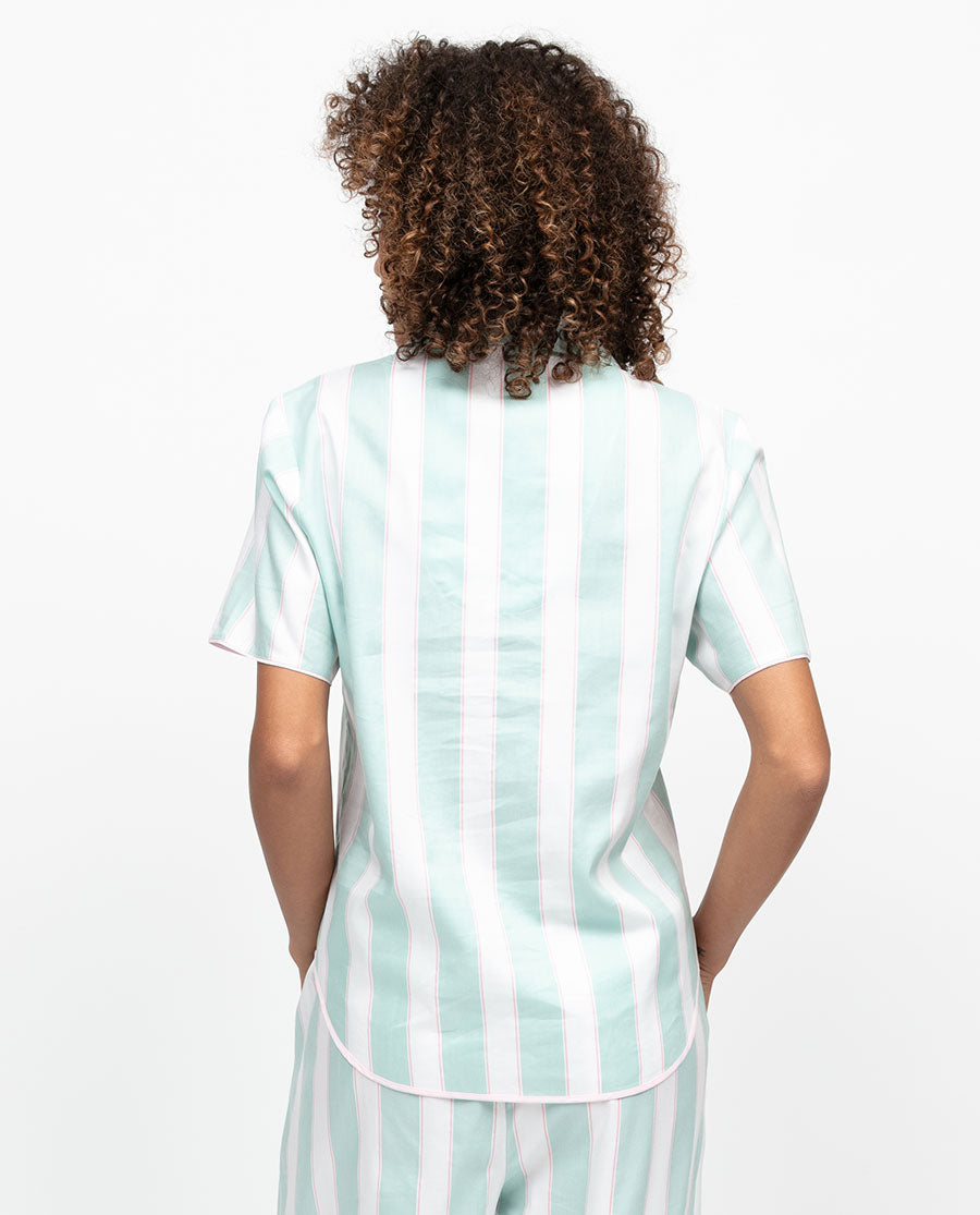 Francesca Womens Printed Stripe Pyjama Top