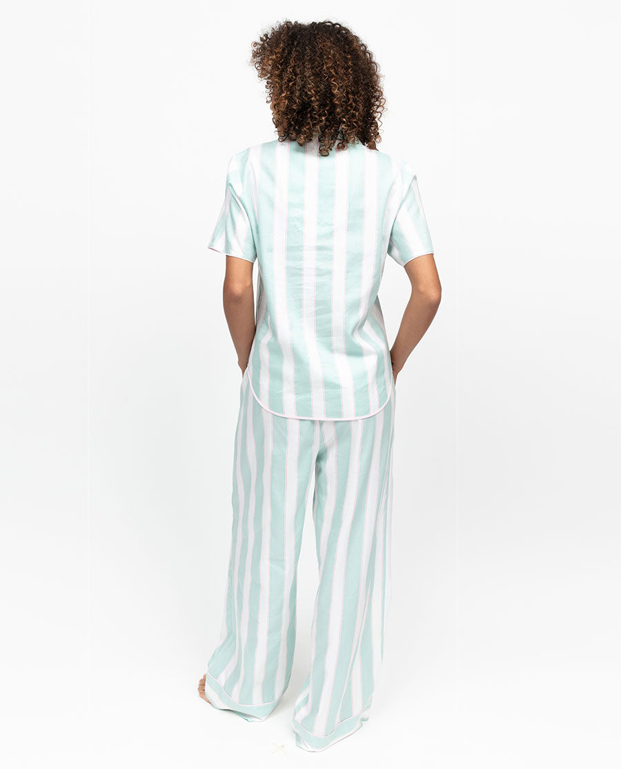 Francesca Womens Printed Stripe Pyjama Top