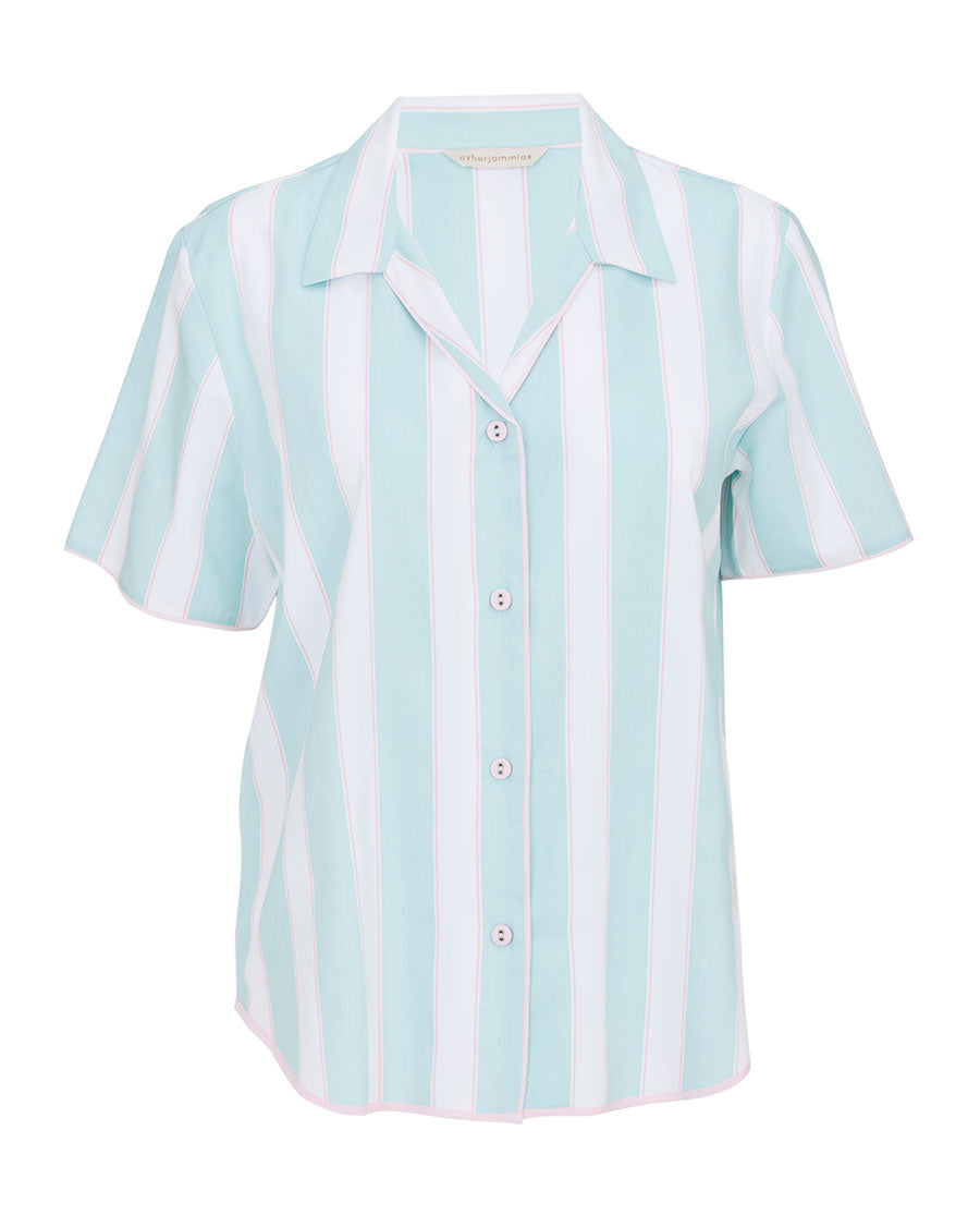 Francesca Womens Printed Stripe Pyjama Top