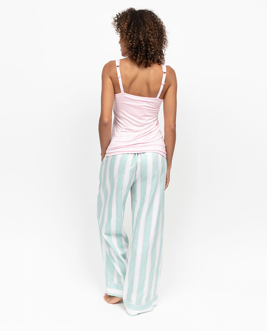 Francesca Womens Printed Stripe Wide Leg Pyjama Bottoms