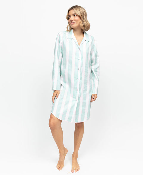Francesca Womens Printed Stripe Nightshirt