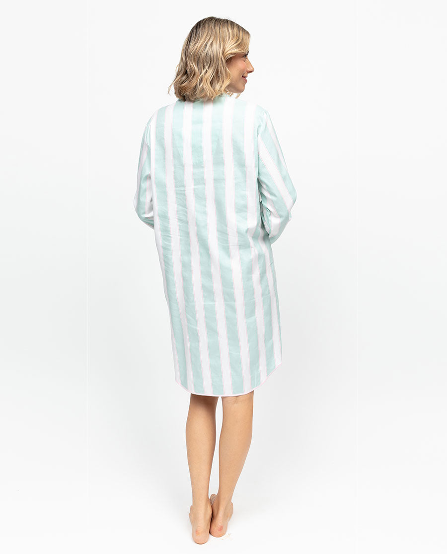 Francesca Womens Printed Stripe Nightshirt