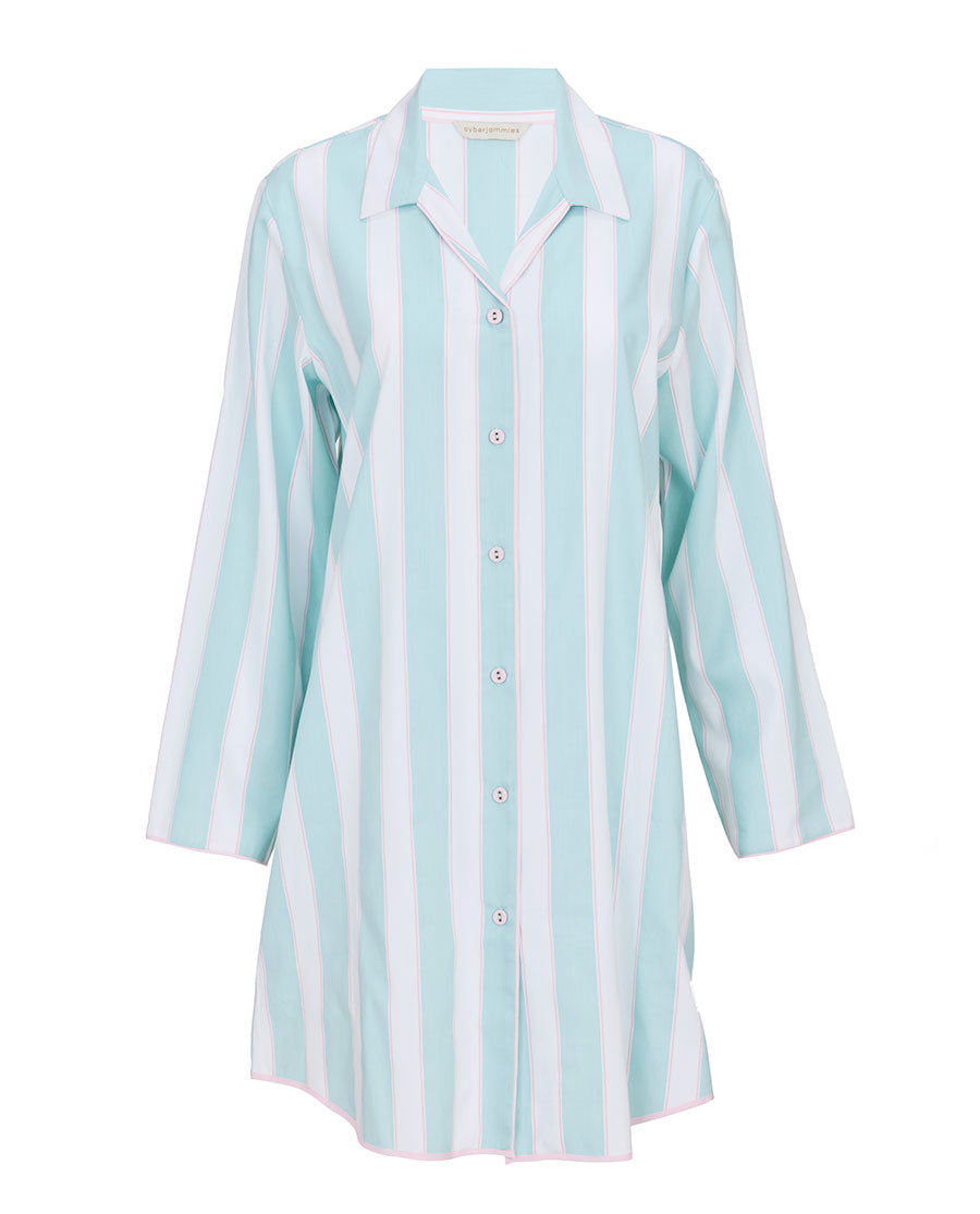 Francesca Womens Printed Stripe Nightshirt