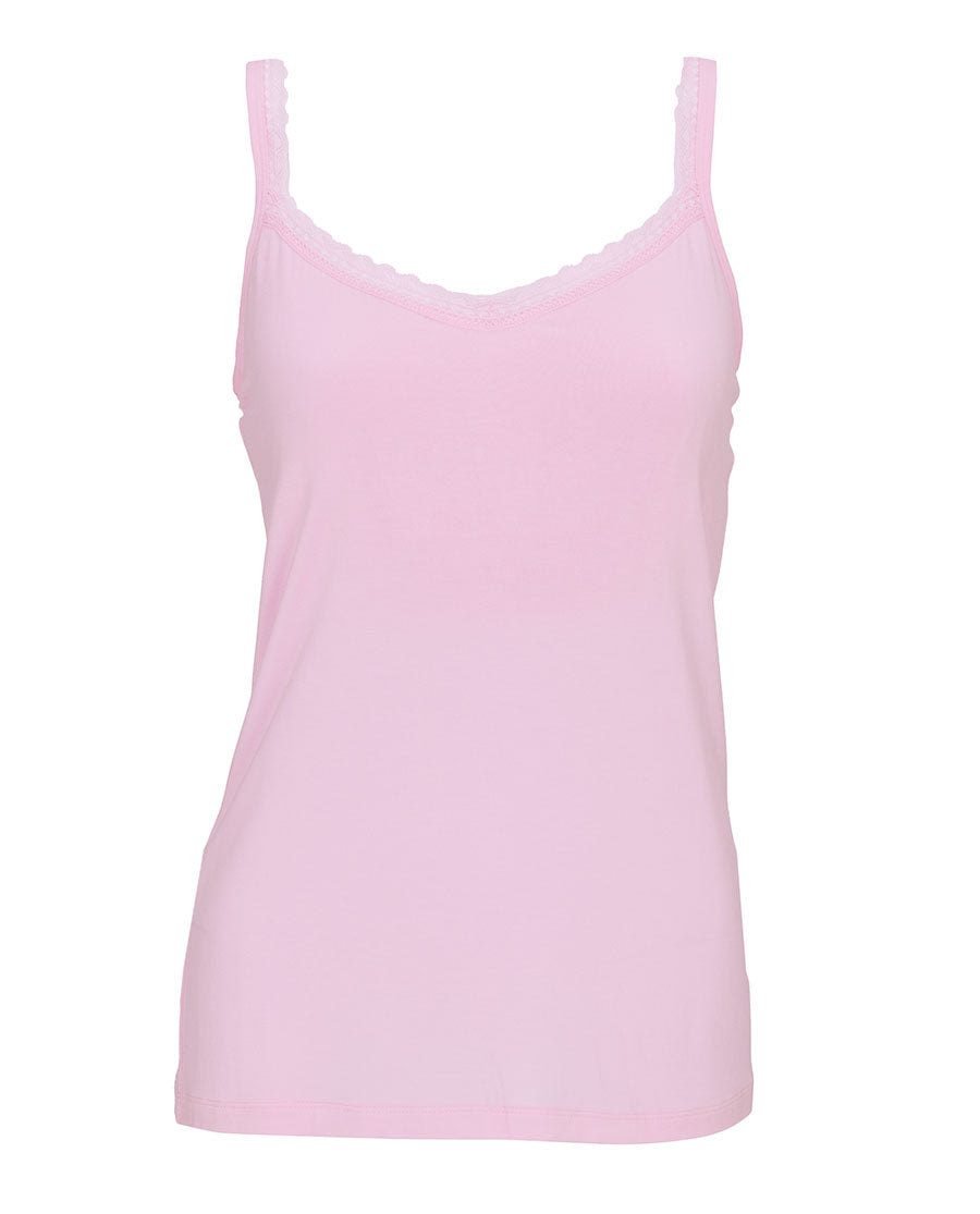 Francesca Womens Lace Trim Jersey Hidden Support Vest