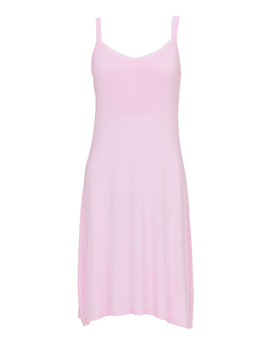 Francesca Womens Lace Trim Jersey Hidden Support Short Nightdress