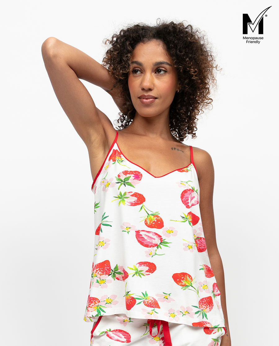 Pippa Womens Strawberry Printed Jersey Cami