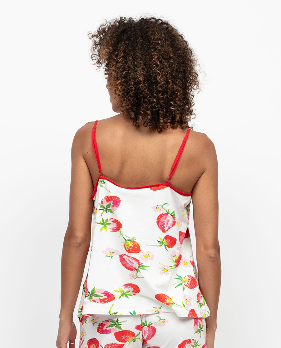 Pippa Womens Strawberry Printed Jersey Cami