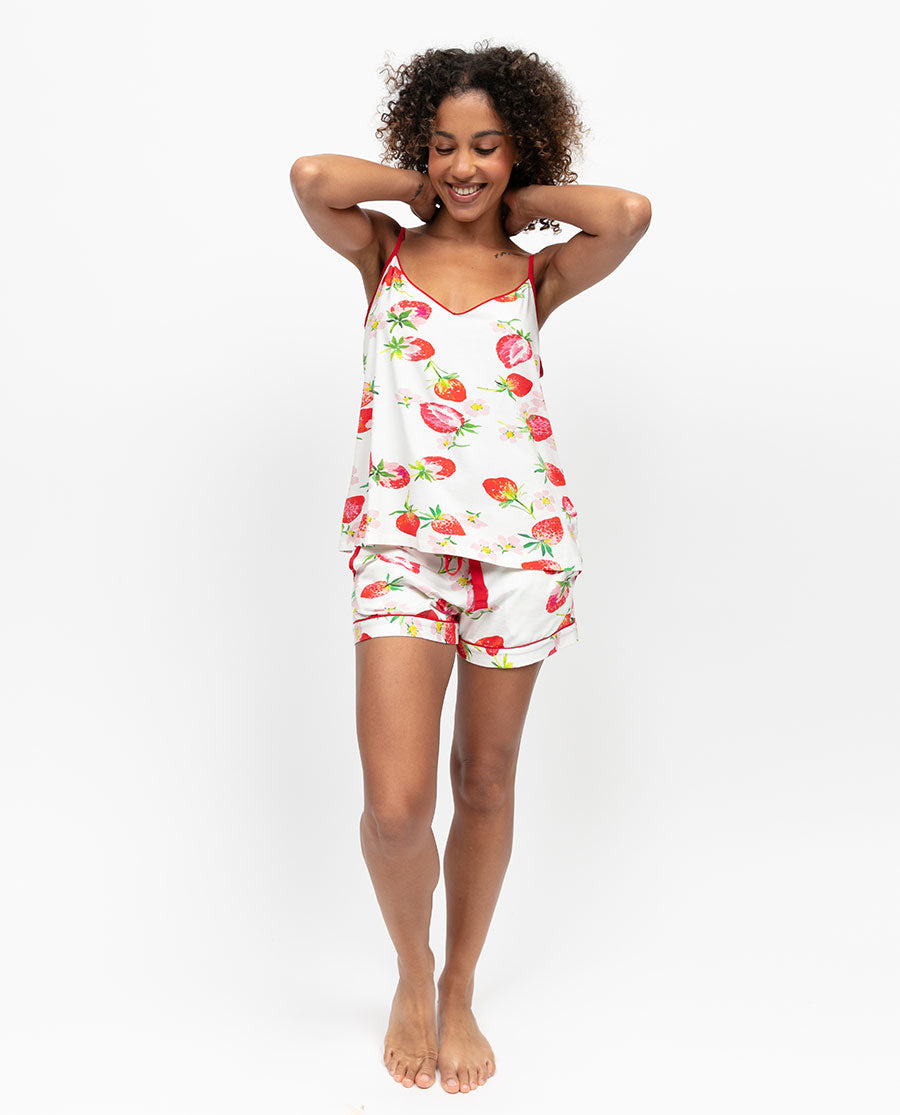 Pippa Womens Strawberry Printed Jersey Cami