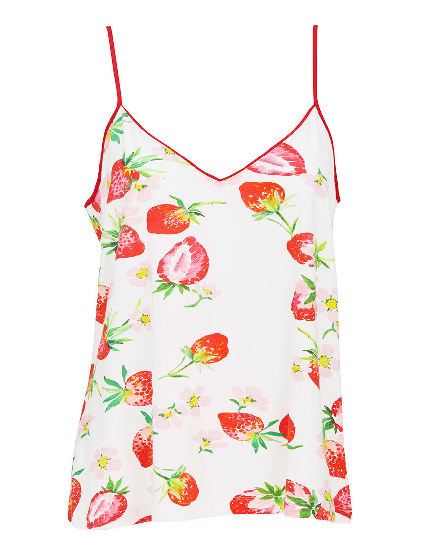 Pippa Womens Strawberry Printed Jersey Cami