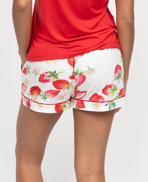 Pippa Womens Strawberry Printed Jersey Shorts