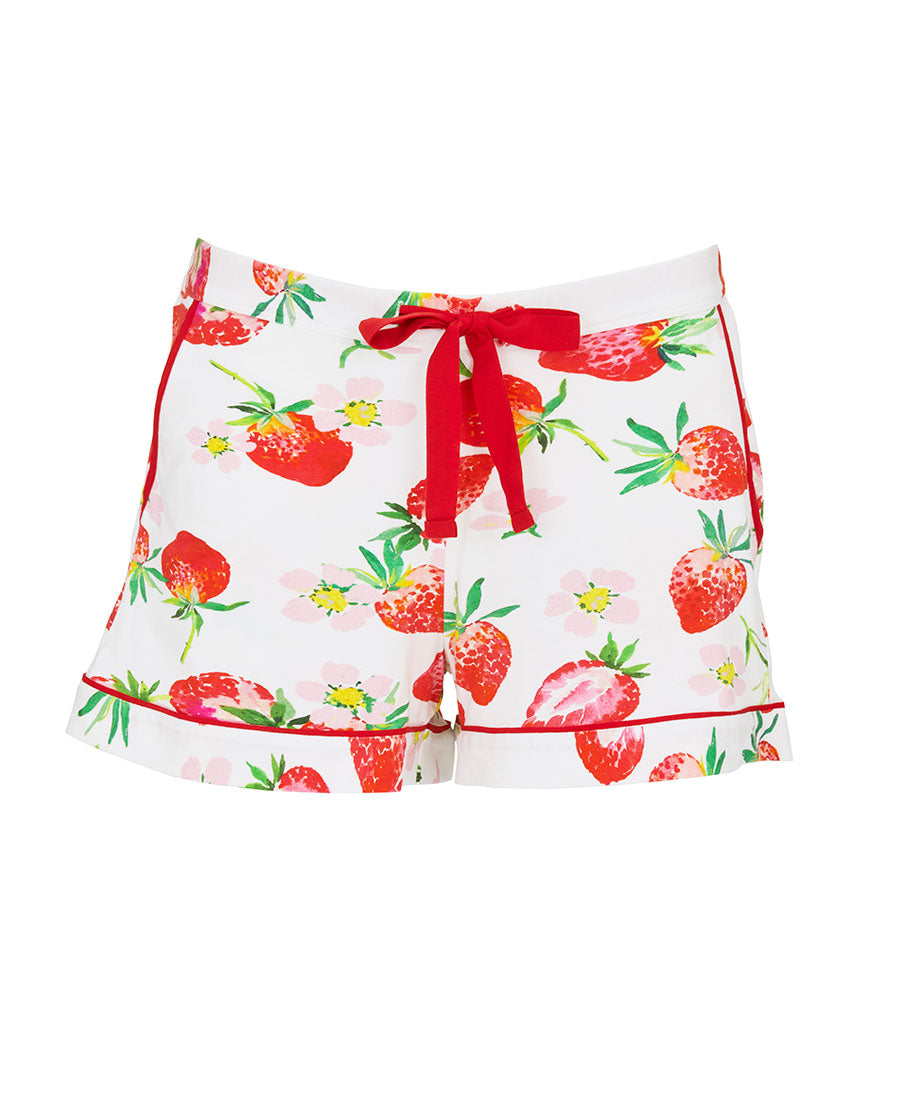 Pippa Womens Strawberry Printed Jersey Shorts