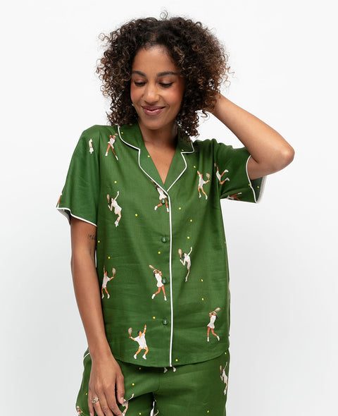 Charlie Womens Tennis Print Pyjama Top