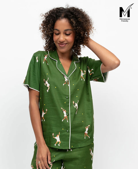 Charlie Womens Tennis Print Pyjama Top