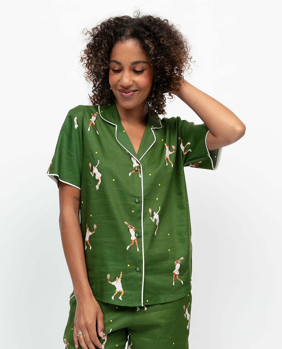 Charlie Womens Tennis Print Pyjama Top