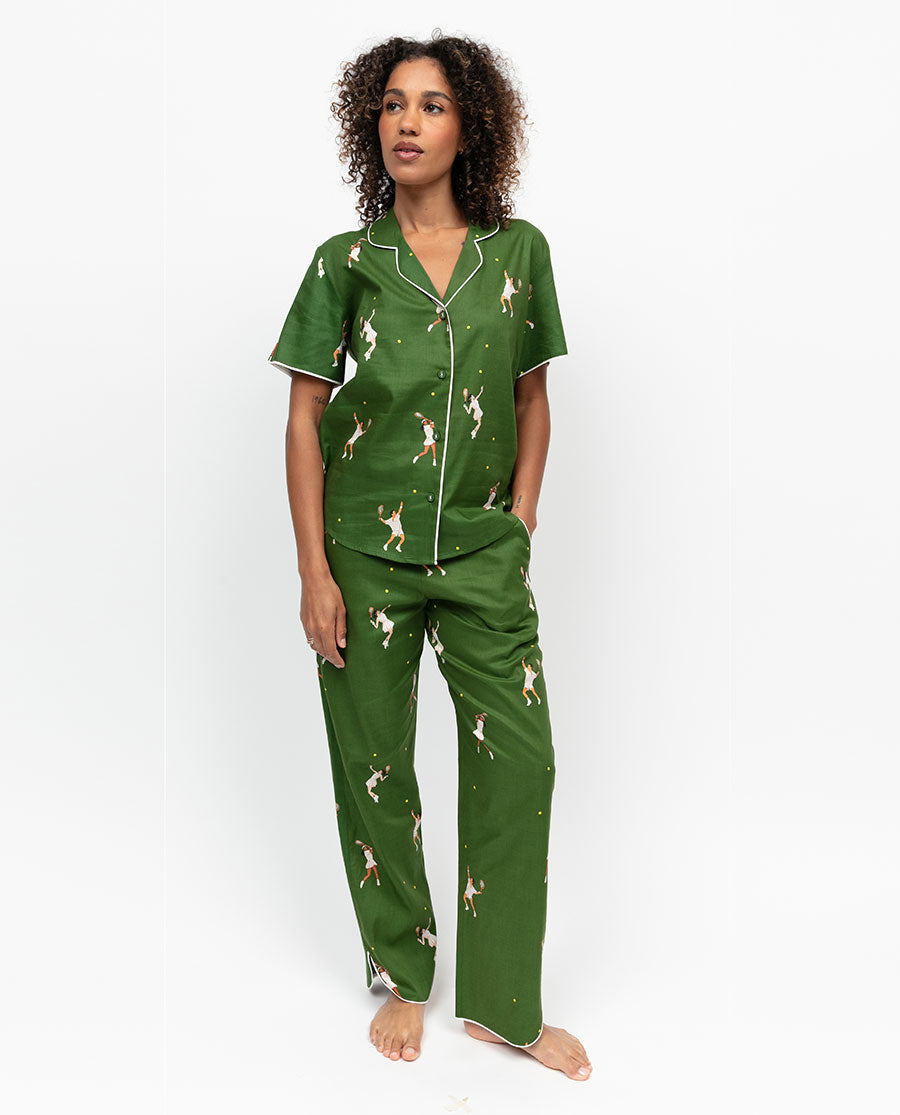 Charlie Womens Tennis Print Pyjama Top