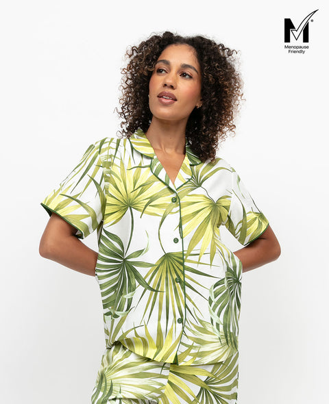 Charlie Womens Palm Leaf Print Pyjama Top