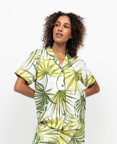 Charlie Womens Palm Leaf Print Pyjama Top