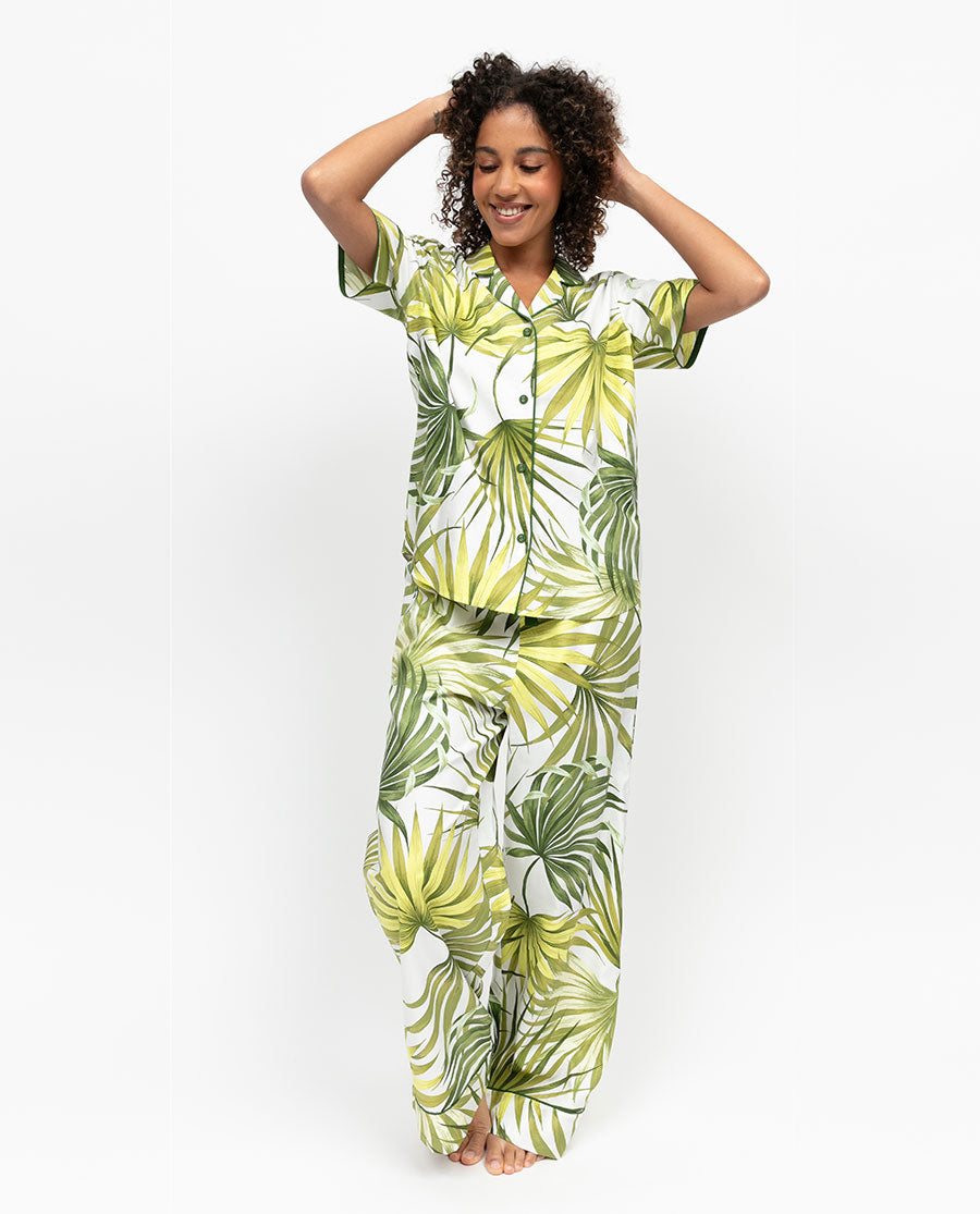 Charlie Womens Palm Leaf Print Pyjama Top